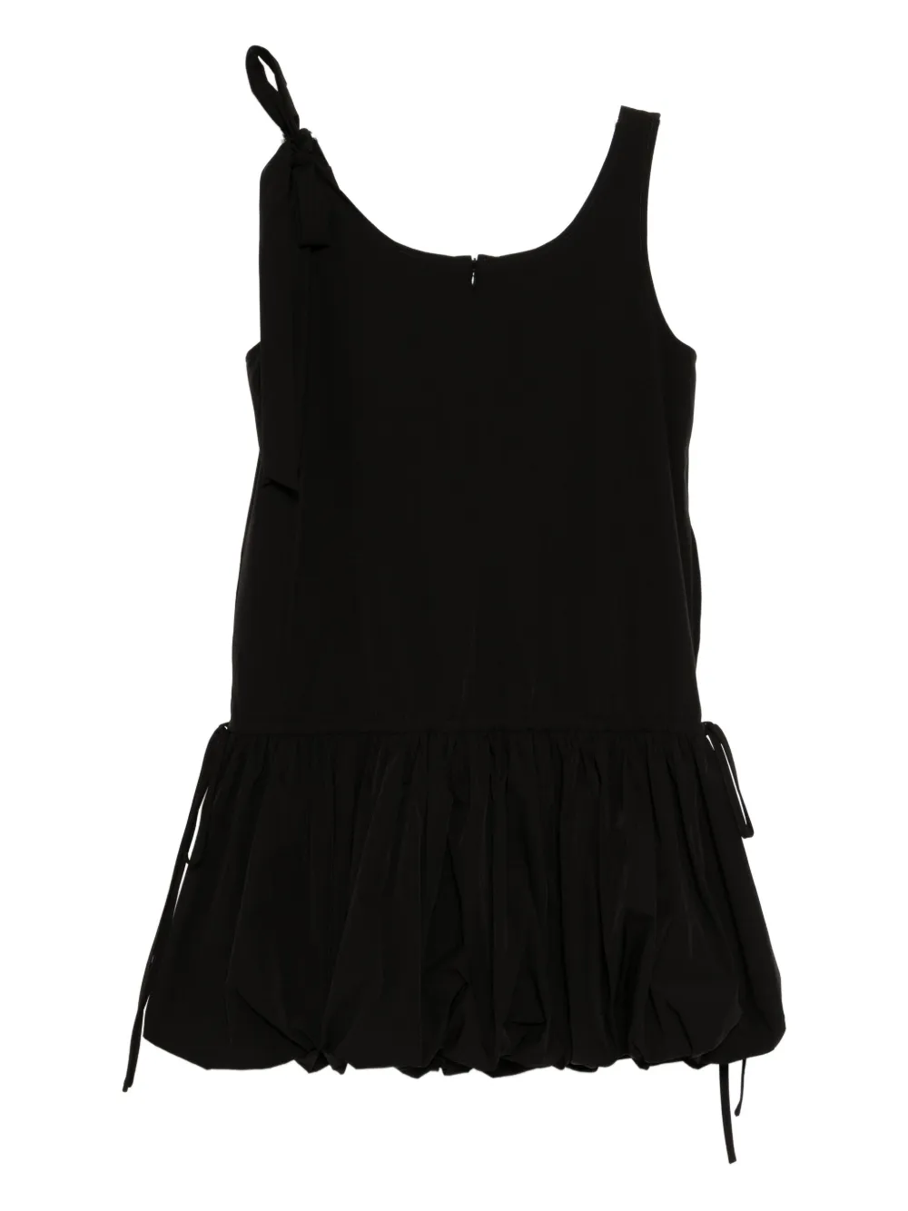 tout a coup Jurk met gesmockt detail Zwart