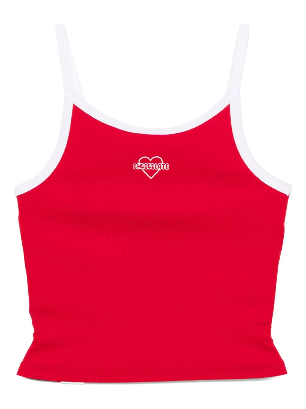 logo-embroidered tank top