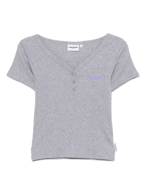 CHOCOOLATE logo-embroidered top