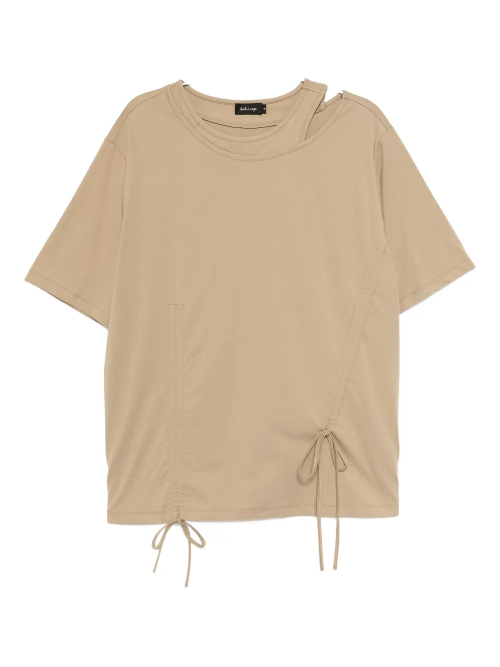 Tout a coup T-shirt met ruches Bruin