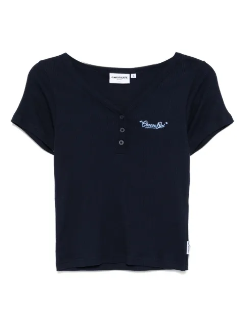 CHOCOOLATE logo-embroidered T-shirt