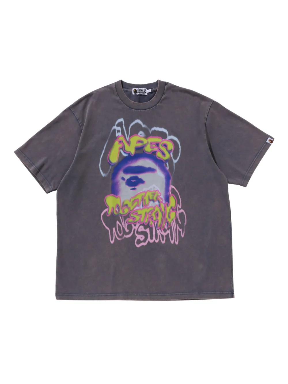 A BATHING APE® 로고 프린트 티셔츠 | 그레이 | Image 1