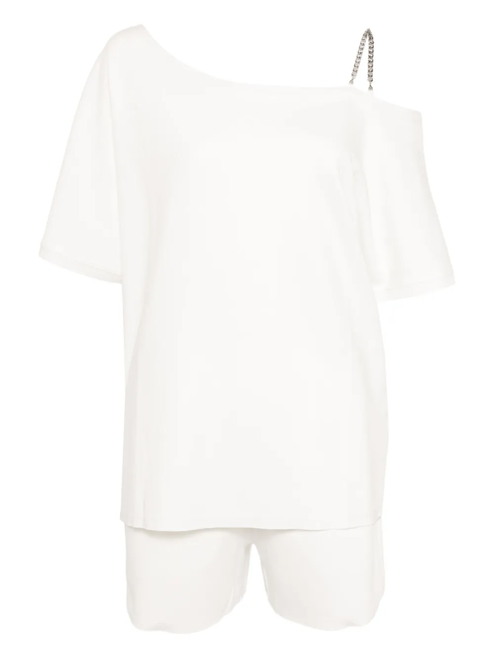 Tout a coup T-shirt en shorts set Wit