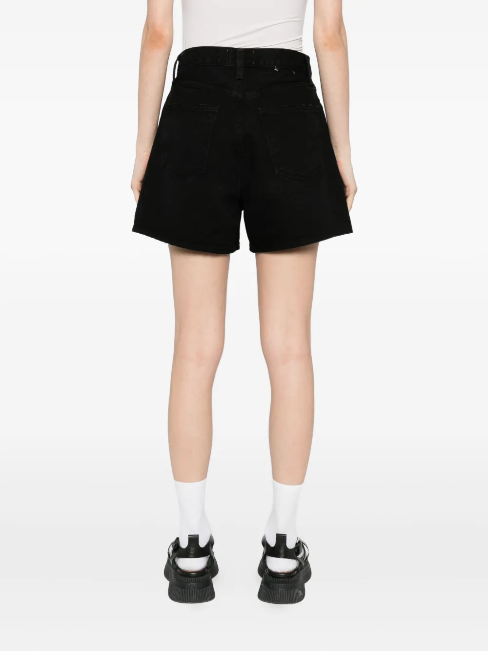 AGOLDE Rhoda katoenen shorts Holt (flat marbled blk)