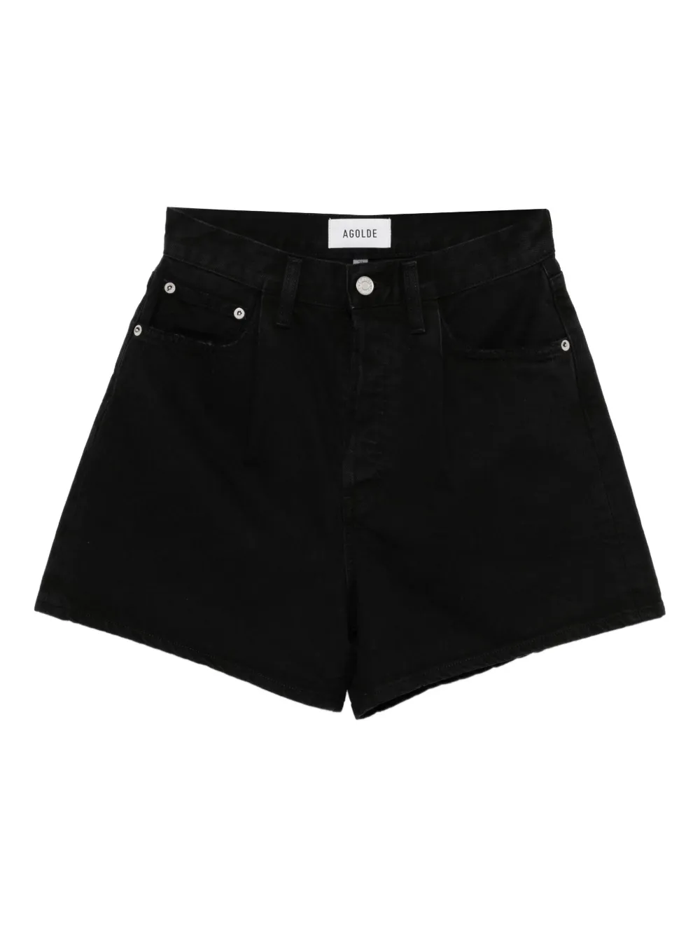 AGOLDE Rhoda katoenen shorts Holt (flat marbled blk)