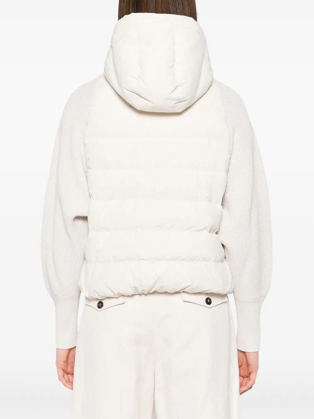 Brunello Cucinelli Donsjack met rits Wit