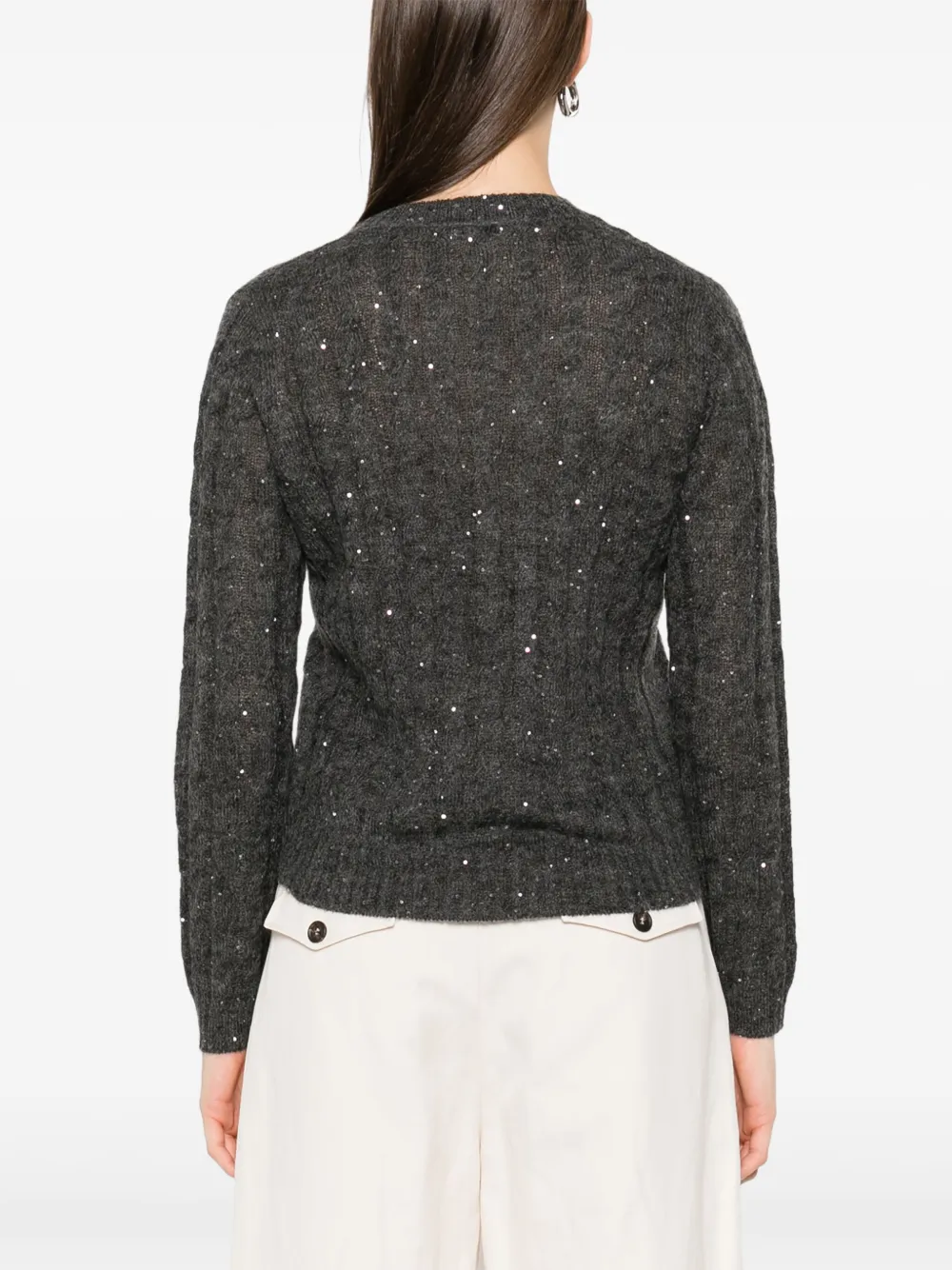 Brunello Cucinelli Wool Blend Sweater With All-over Sequins