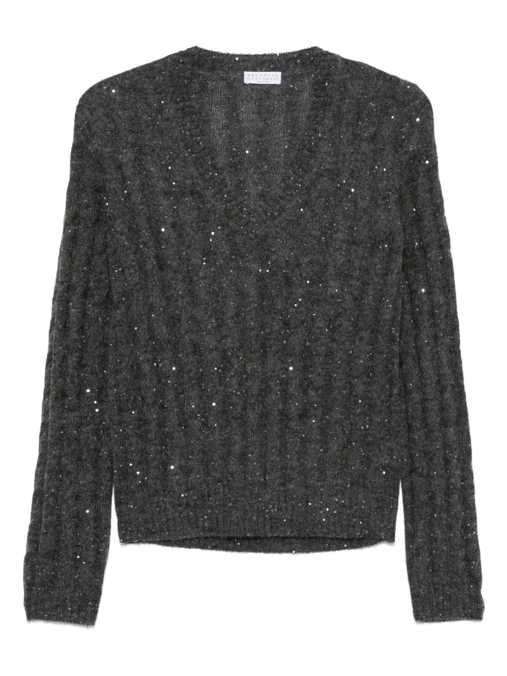 Brunello Cucinelli Trui met V-hals Grijs