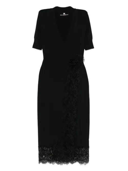 Robe à empiècements en dentelle - Ermanno Scervino - Modalova