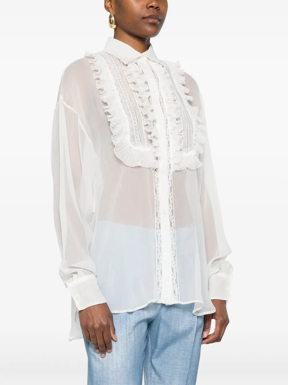 Ermanno Scervino Zijden blouse Wit