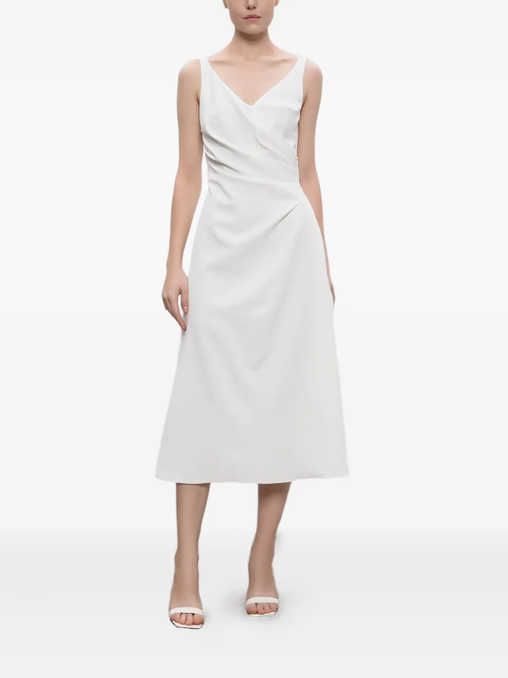 Ermanno Scervino pleated V-neck midi dress | Day Dresses | Image 2