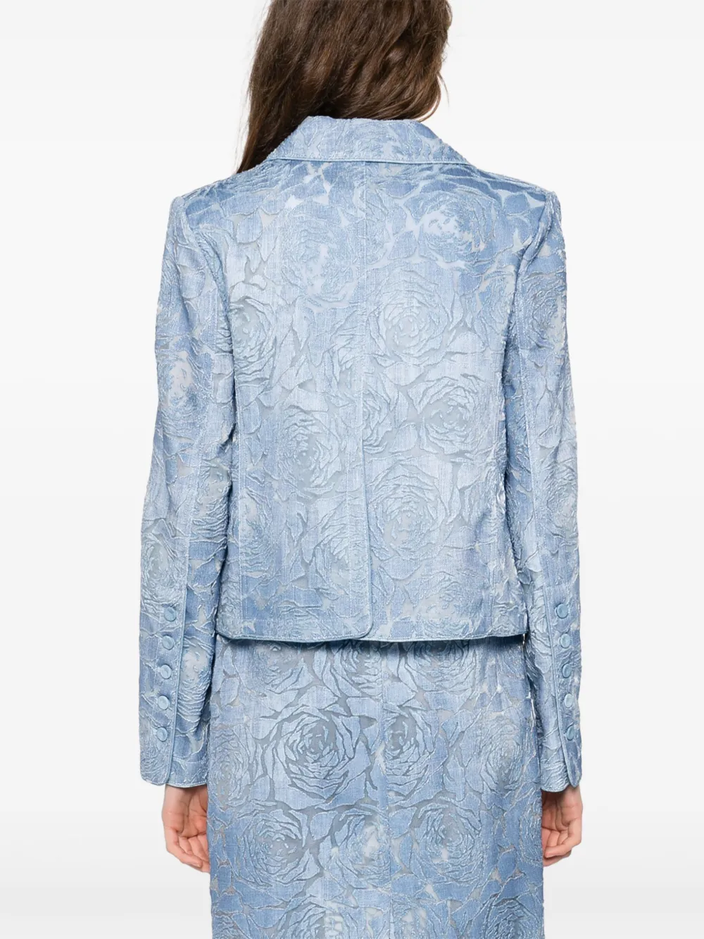 Ermanno Scervino Jack met devoré-effect en dubbele rij knopen Blauw