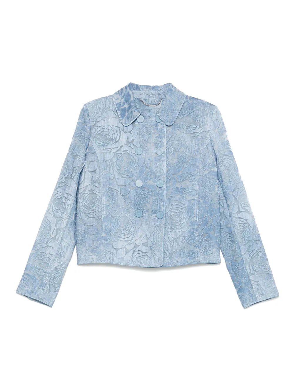Ermanno Scervino devoré-effect double-breasted jacket | azul | Image 1