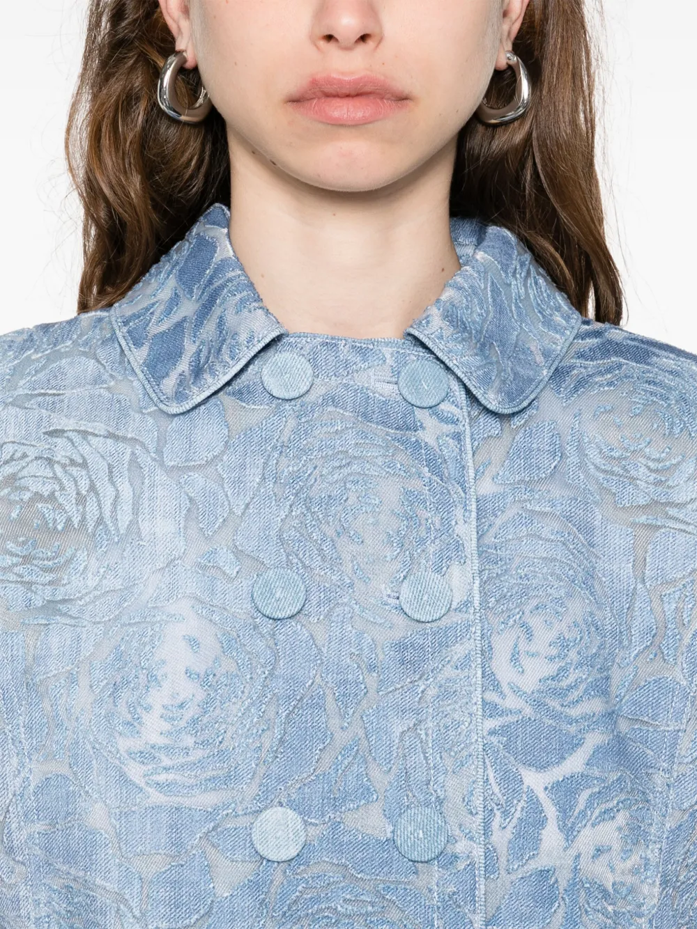 Ermanno Scervino Jack met devoré-effect en dubbele rij knopen Blauw