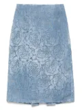 Ermanno Scervino devoré-effect skirt - Blue
