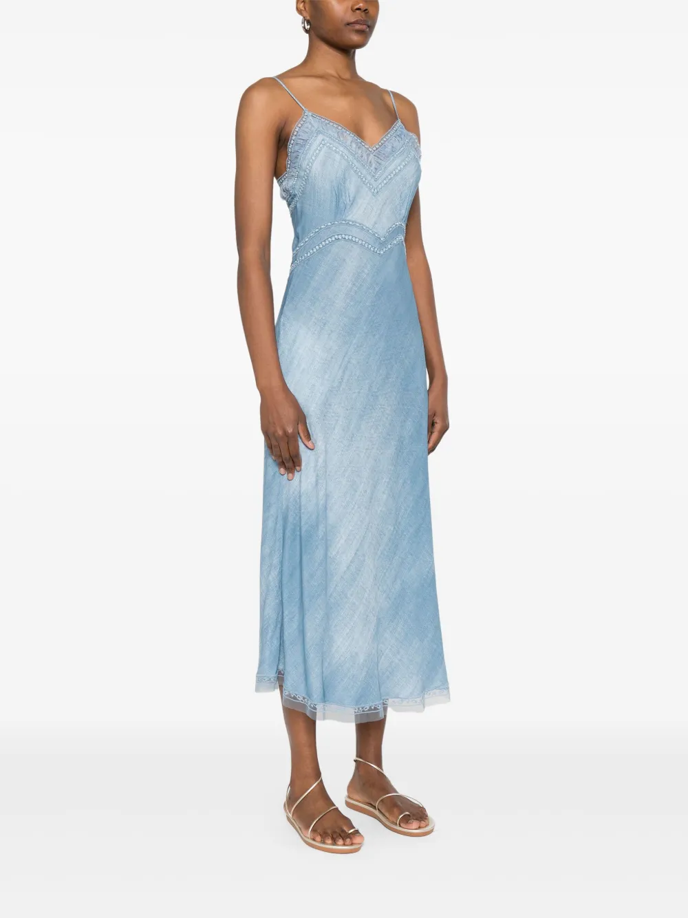 Ermanno Scervino Midi-jurk met print Blauw