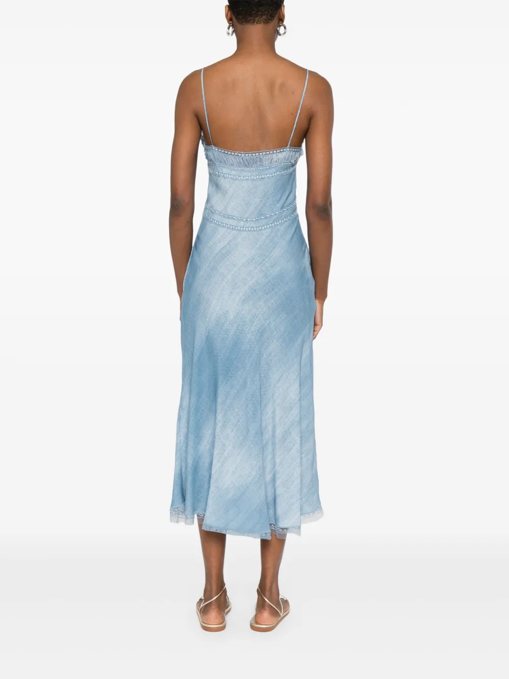 Ermanno Scervino Midi-jurk met print Blauw