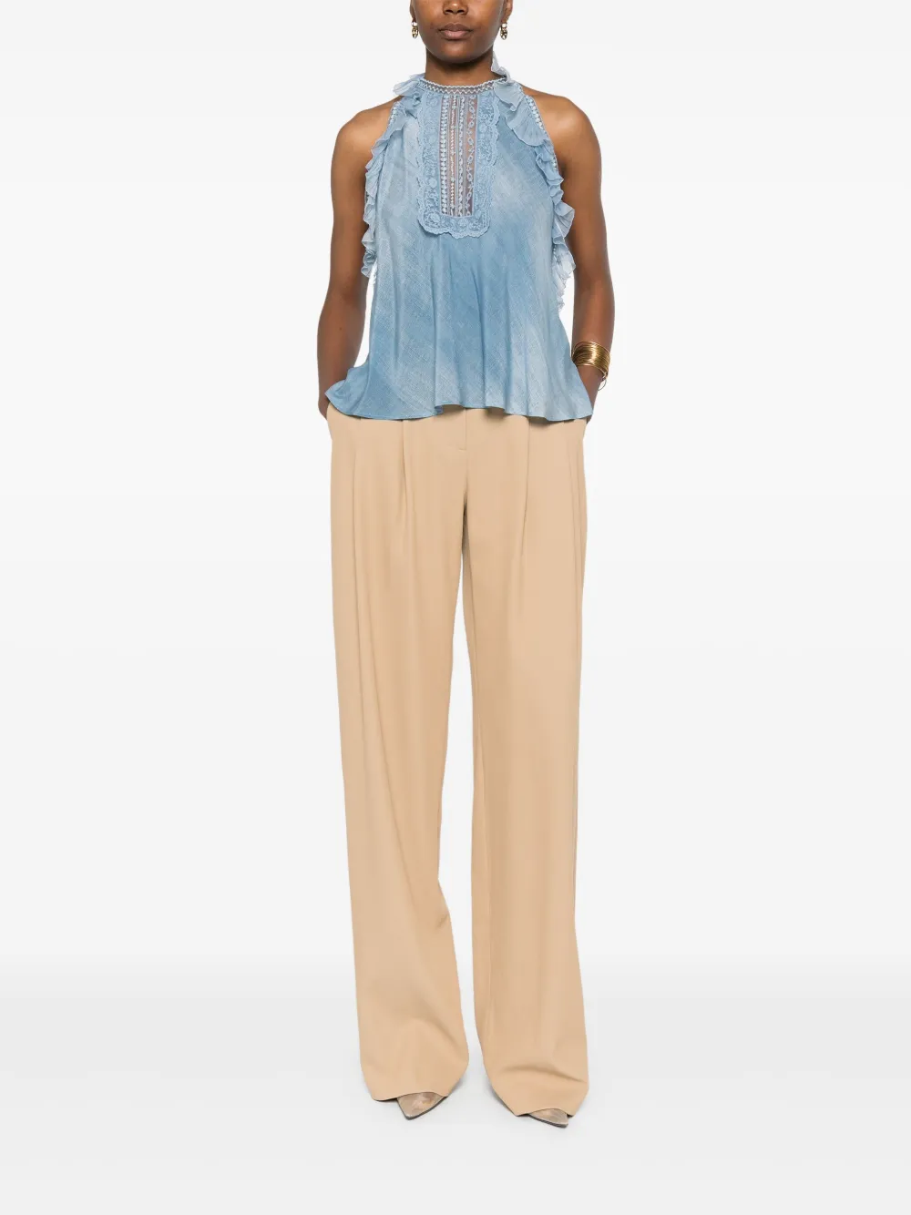 Ermanno Scervino Top met kant - Blauw
