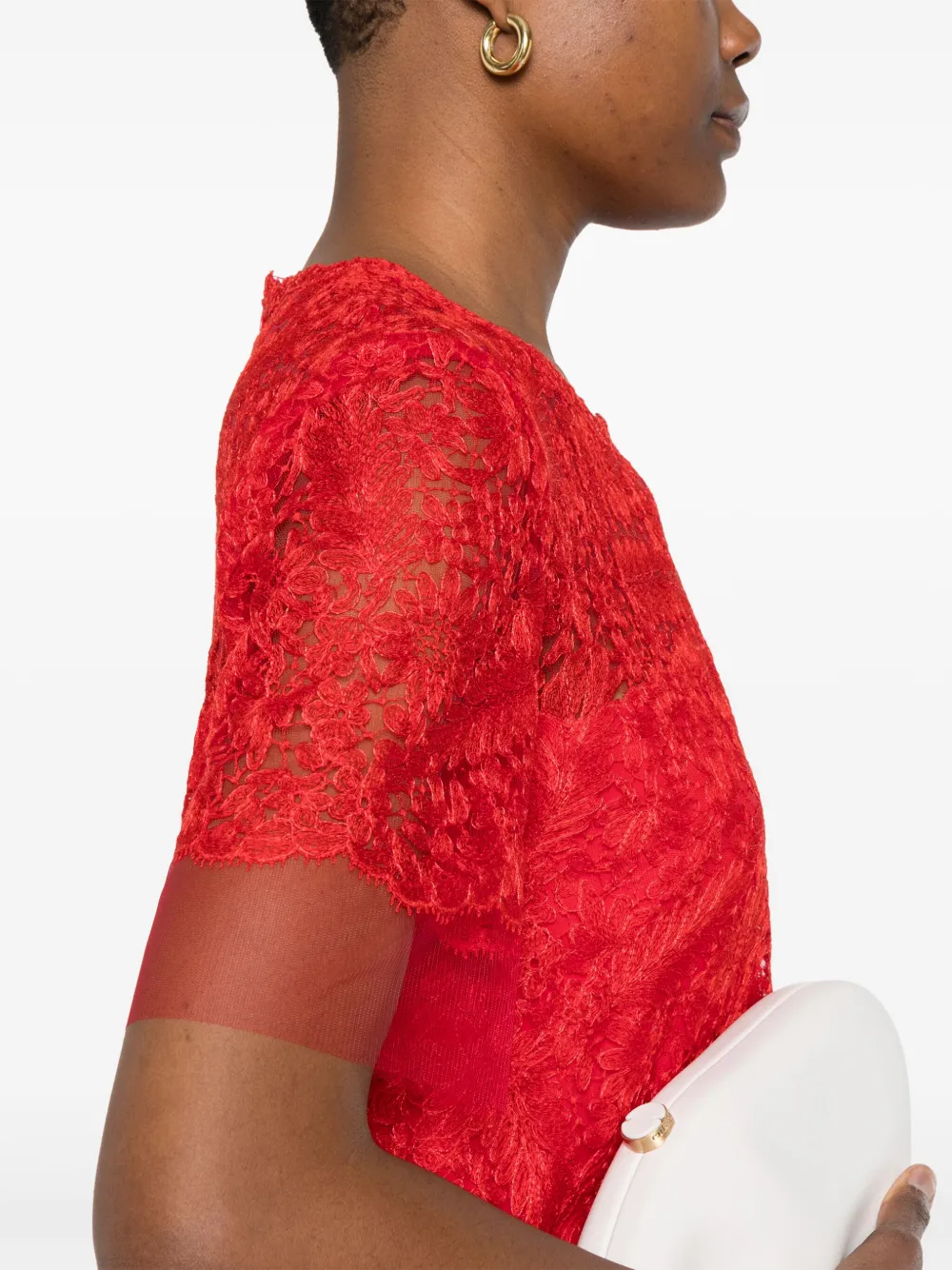 Ermanno Scervino Kanten jurk Rood