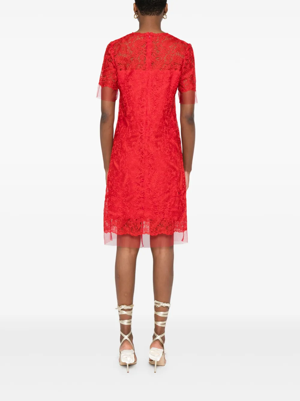 Ermanno Scervino Kanten jurk Rood