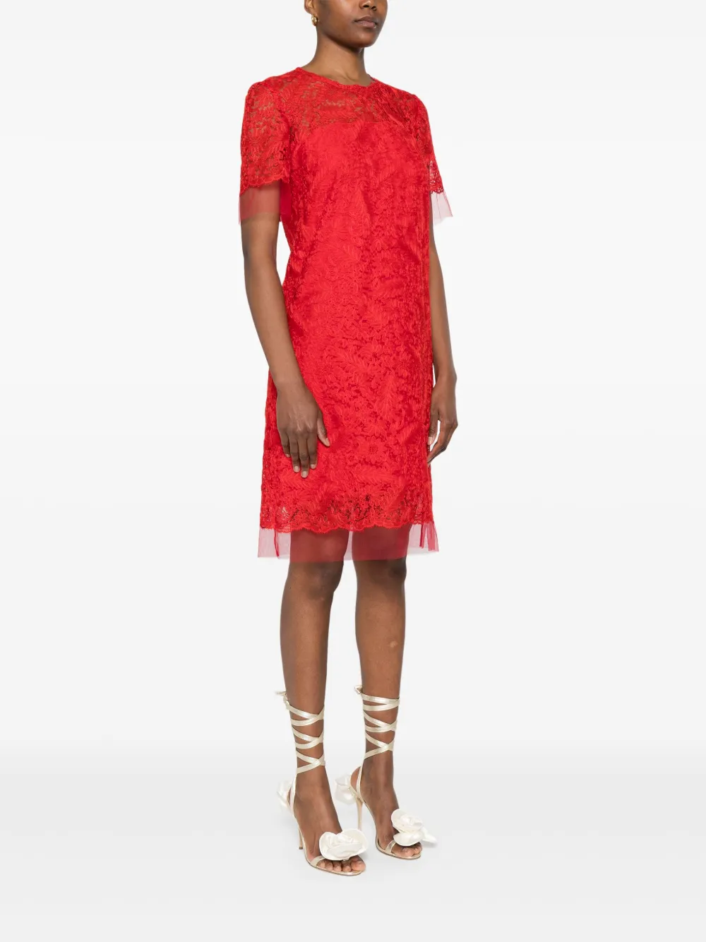 Ermanno Scervino Kanten jurk Rood