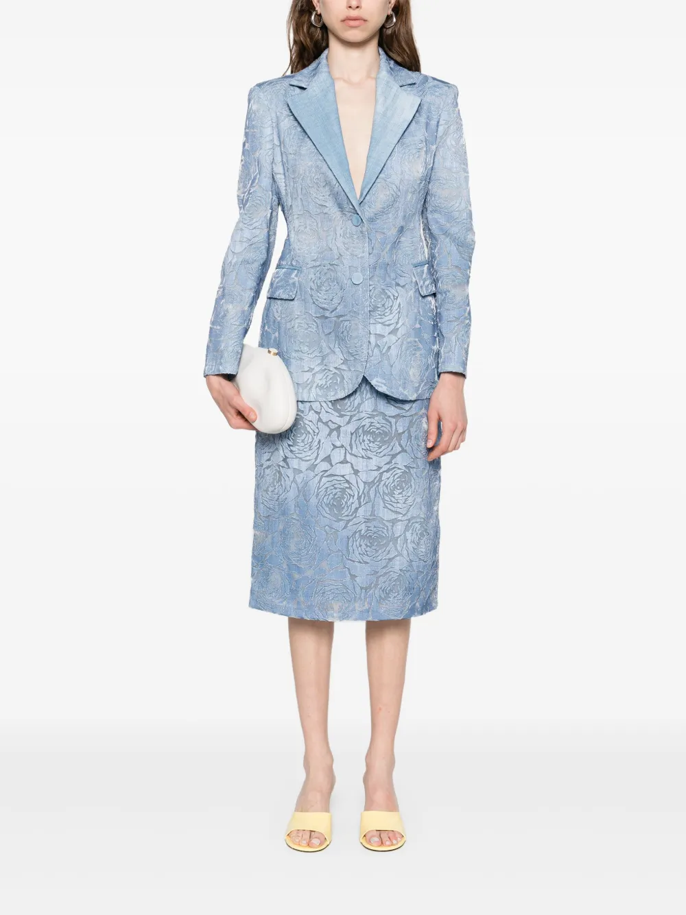 Ermanno Scervino devoré-effect single-breasted blazer | Blazers | Image 2