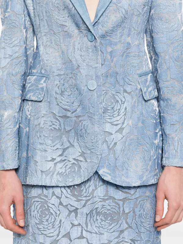 Ermanno Scervino devoré-effect single-breasted Blazer | Blue