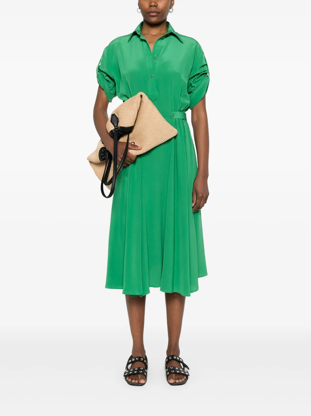 Ermanno Scervino silk midi dress - Groen