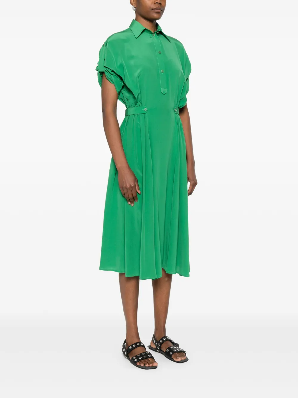 Ermanno Scervino Zijden midi-jurk Groen