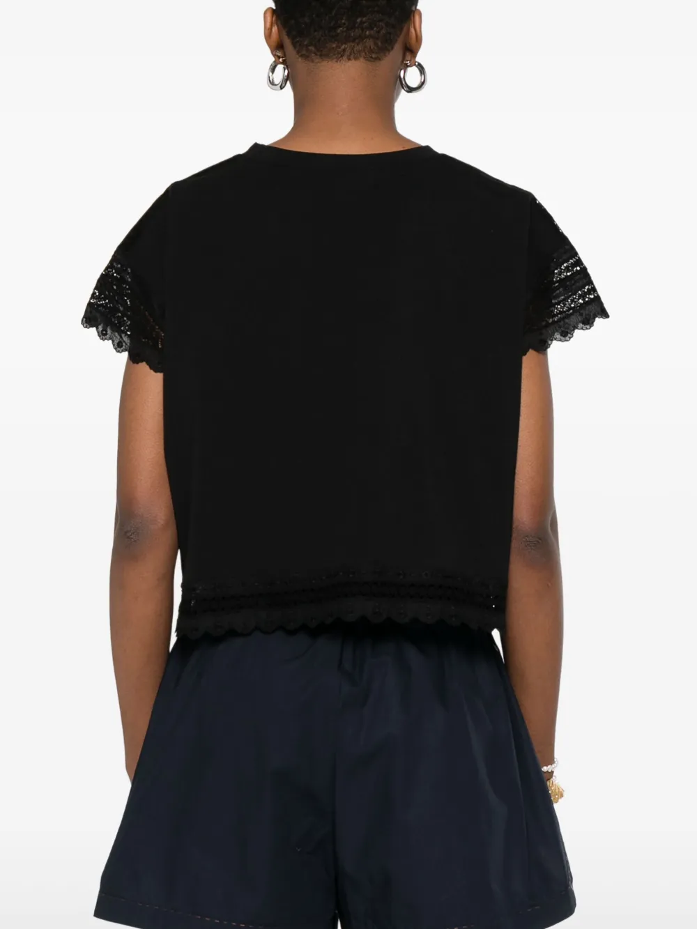 Ermanno Scervino Blouse met kant Zwart