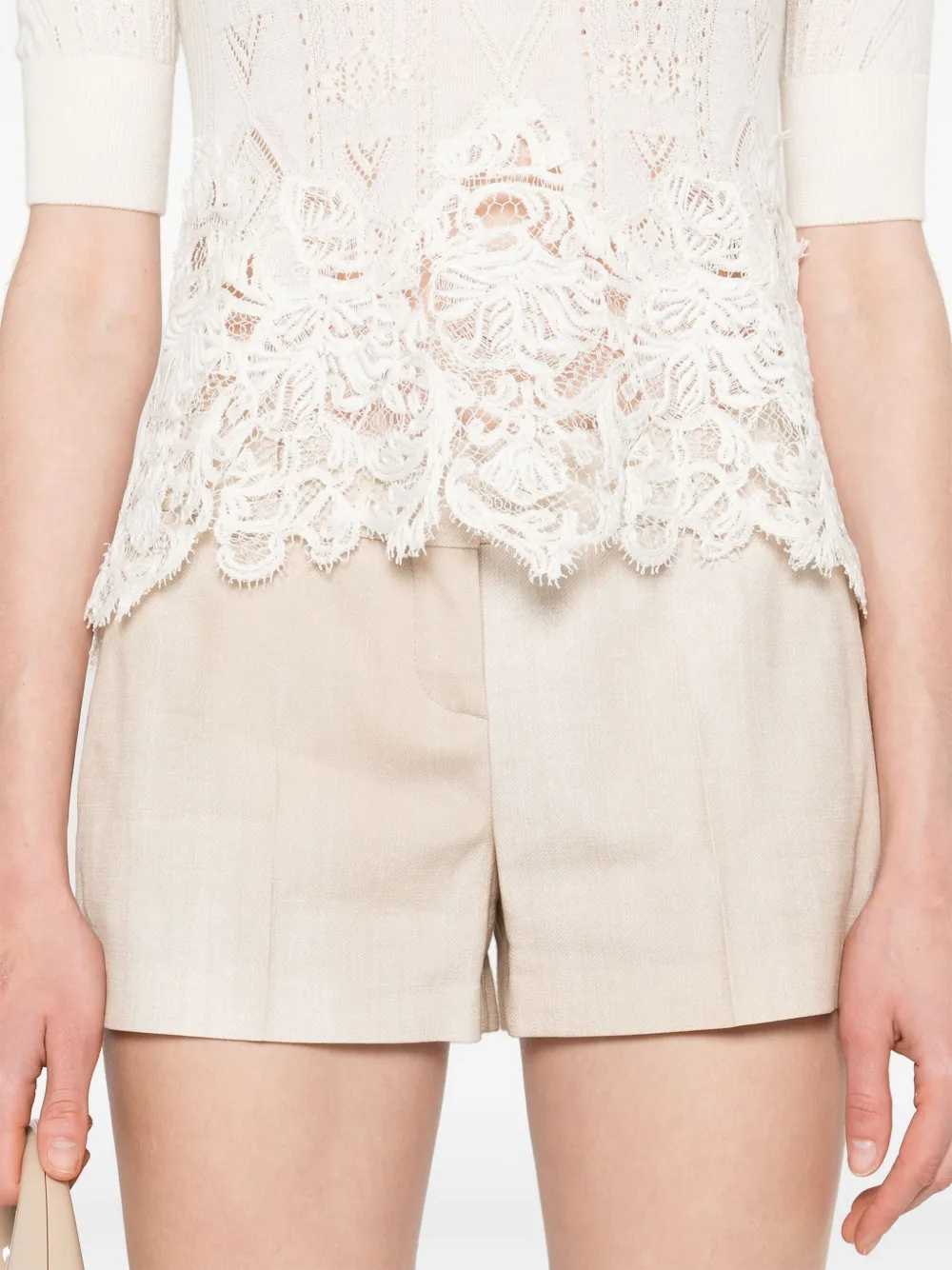 Ermanno Scervino Geplooide shorts Beige