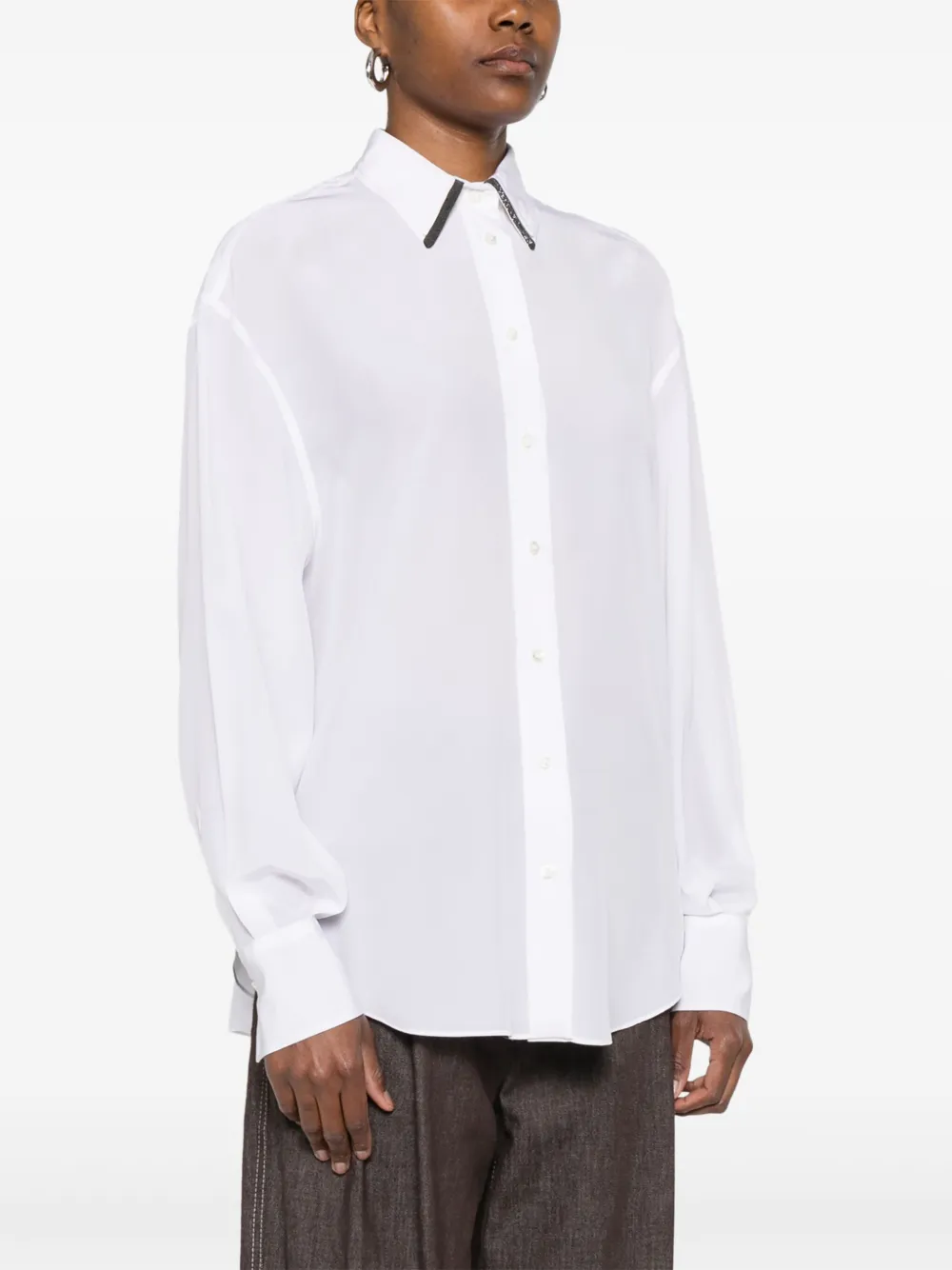 Brunello Cucinelli Zijden blouse Wit