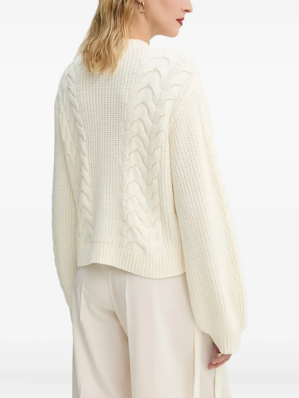 MUNTHE cable-knit lace-up sweater | Knitted Sweaters | Image 2