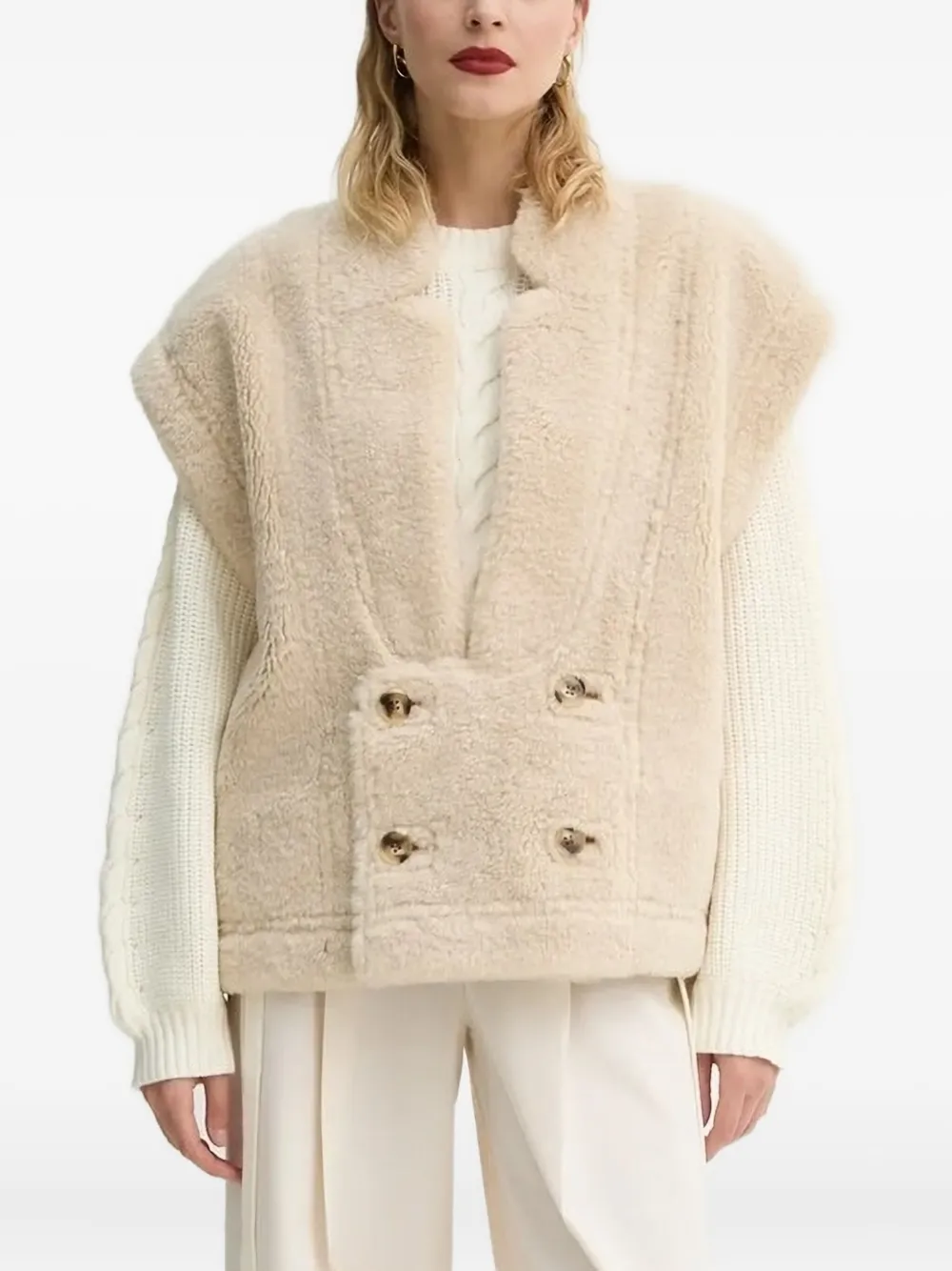 MUNTHE cable-knit lace-up sweater | White | Image 1