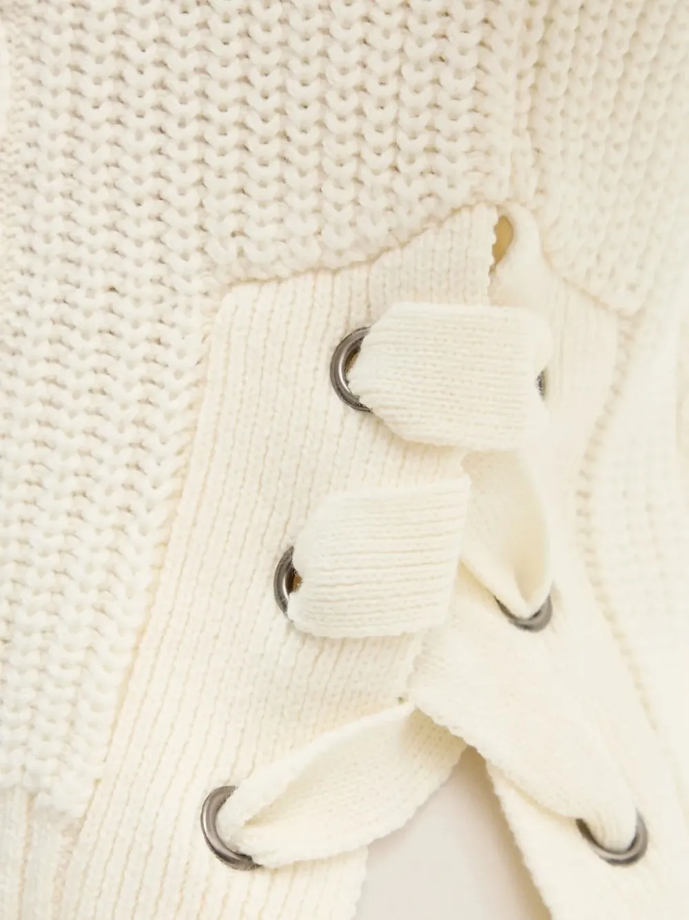 Munthe Cable-knit Lace-up Sweater In Neutral