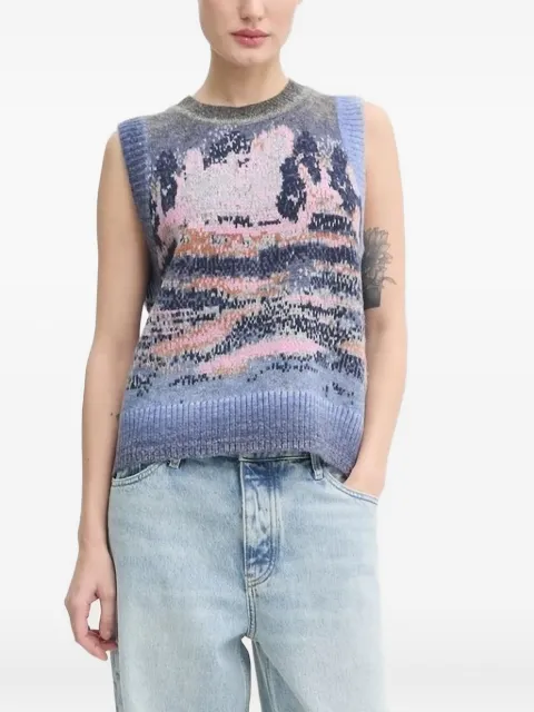 MUNTHE abstract-print sleeveless knitwear