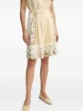 MUNTHE pleated floral-panels tailored shorts - Yellow