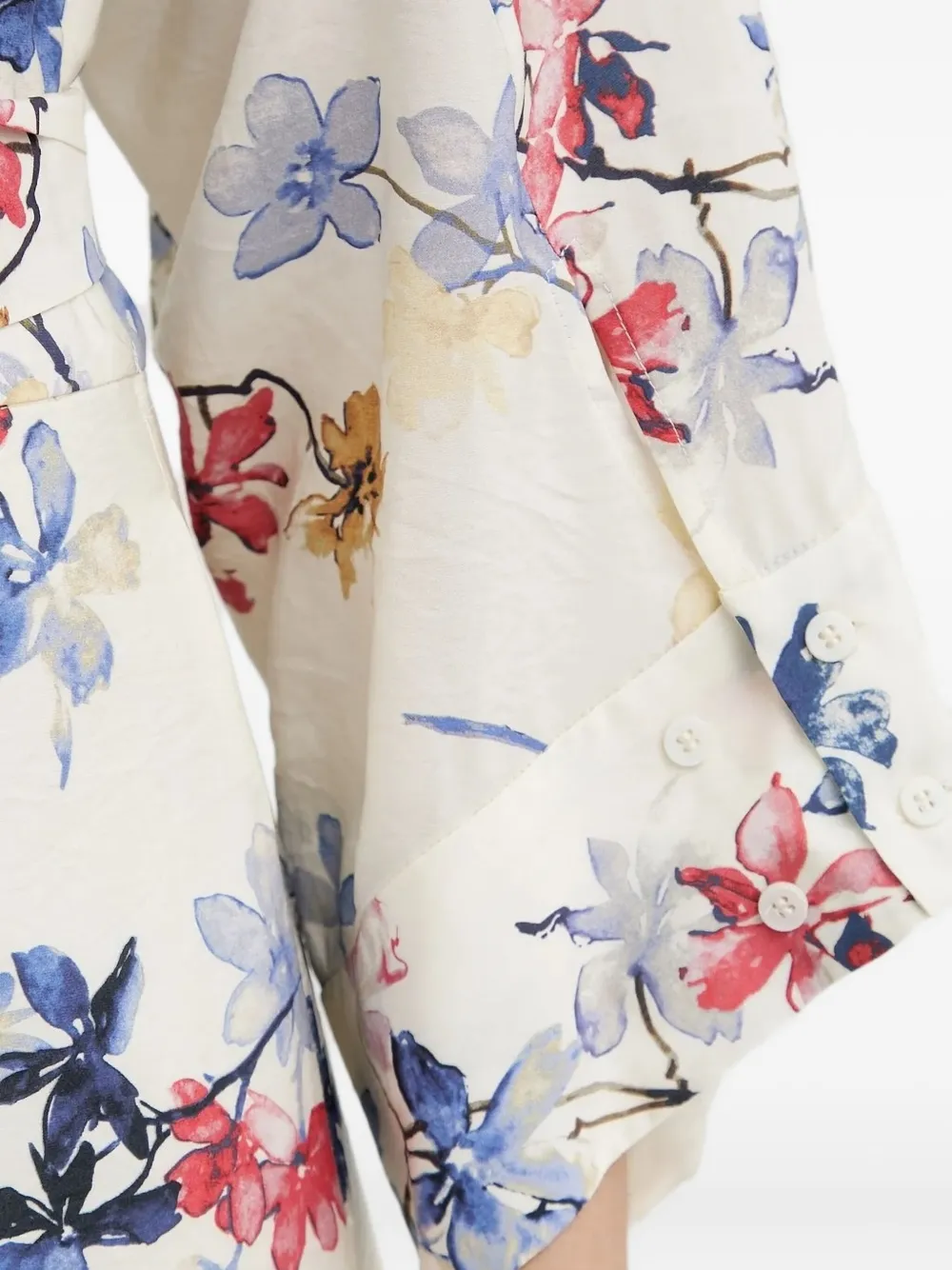 MUNTHE Wikkeljurk met bloemenprint Wit