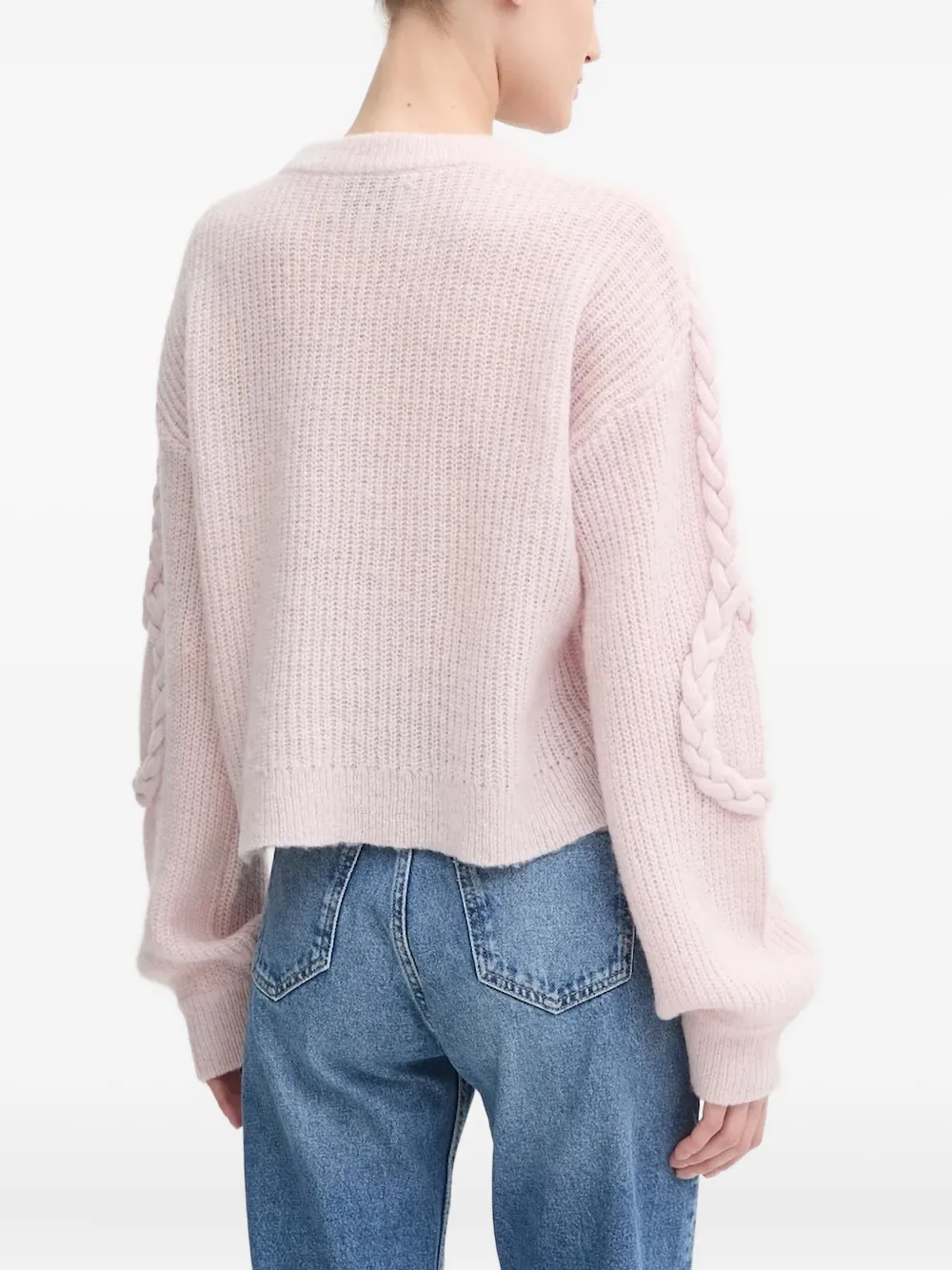 MUNTHE Trui met gevlochten detail Roze
