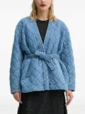 MUNTHE quilted belted denim jacket - Blue