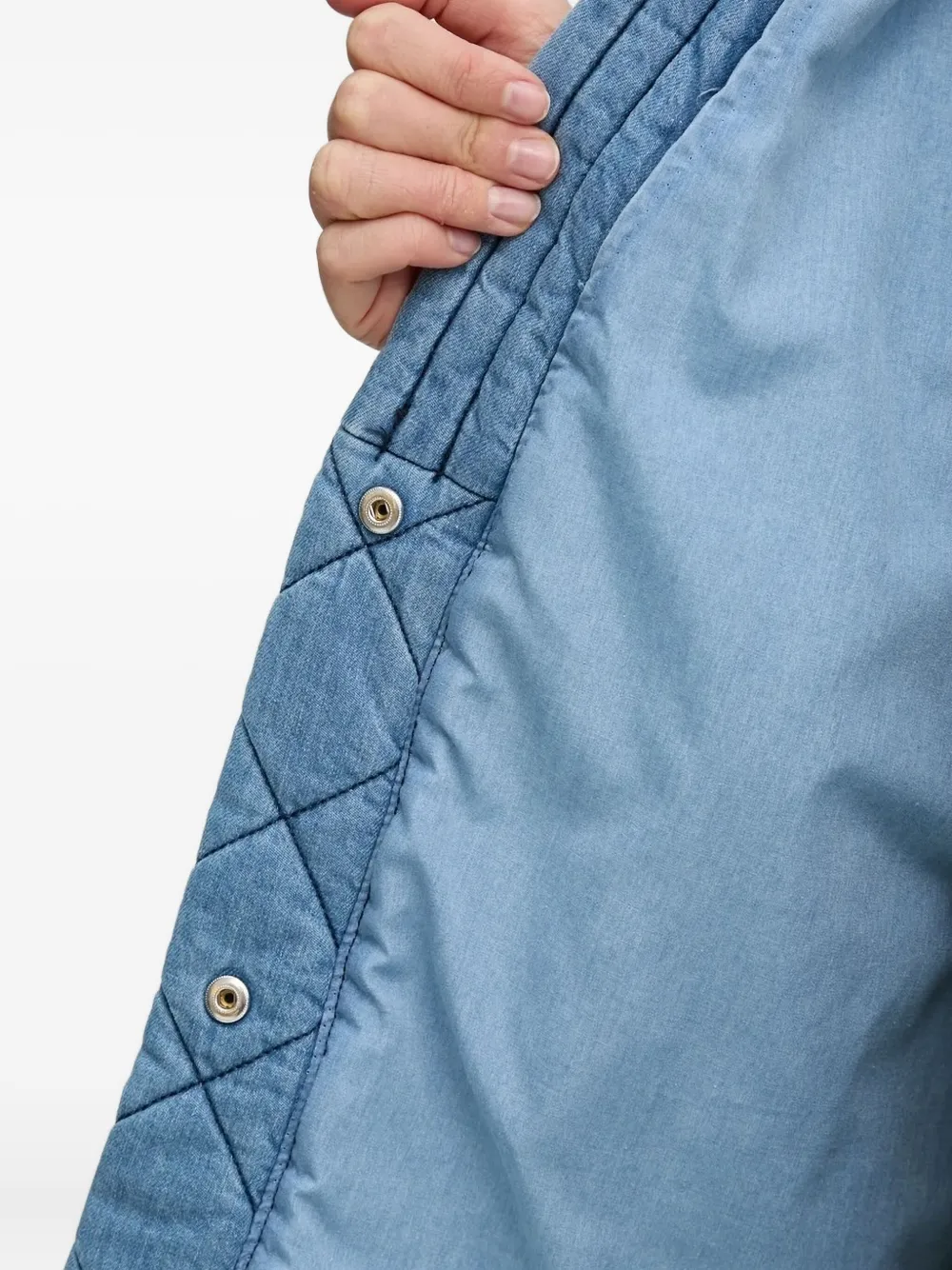 MUNTHE Gewatteerd denim jack met ceintuur Blauw