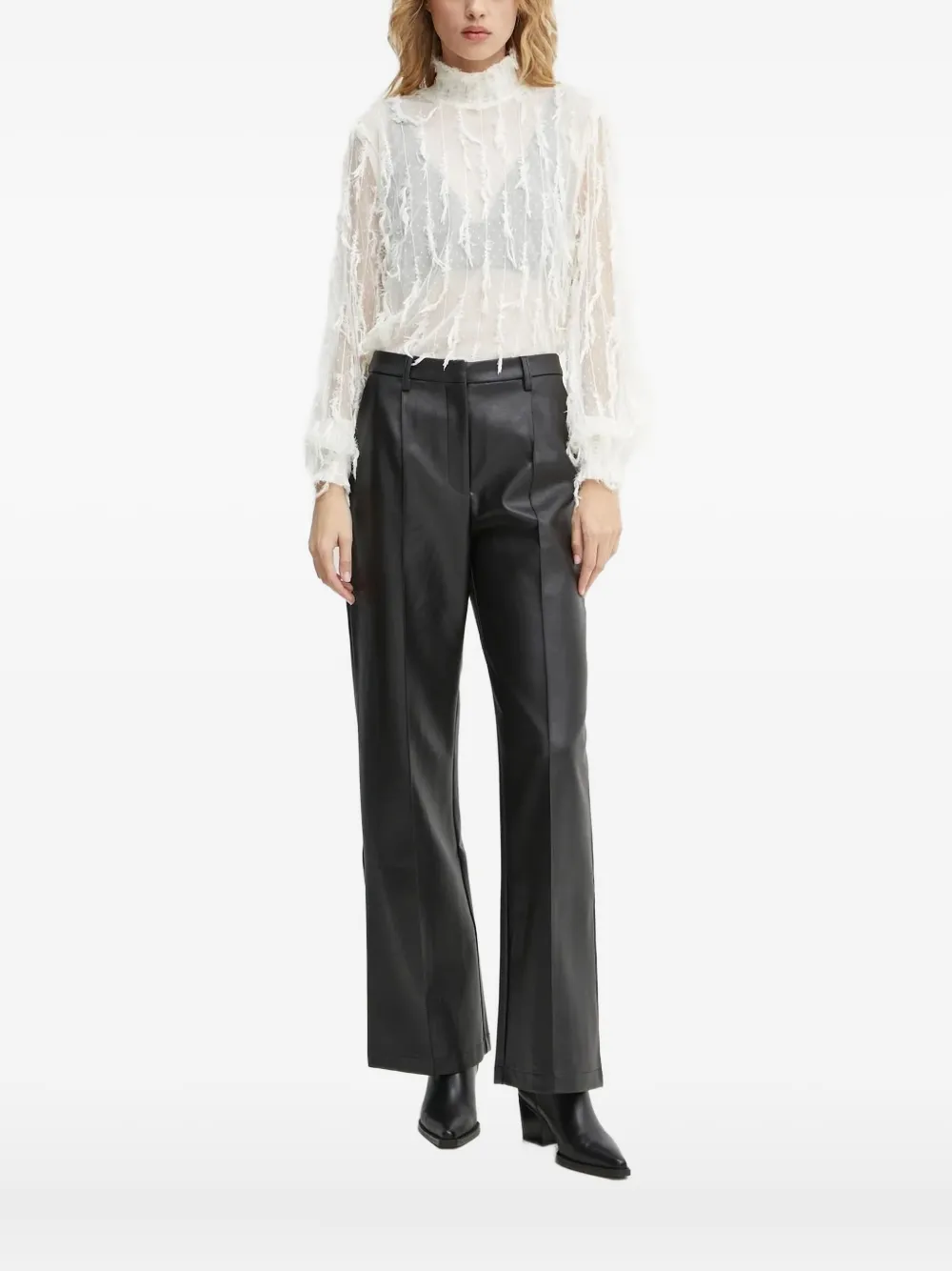 MUNTHE frayed-edge blouse - Wit