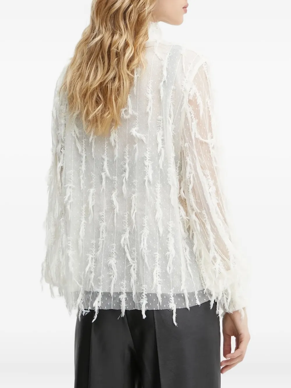 Munthe Frayed-edge Blouse In Neutral
