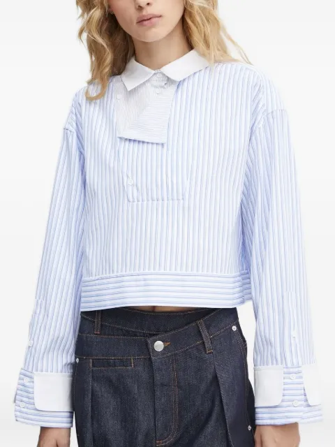 MUNTHE striped-pattern panelled shirt