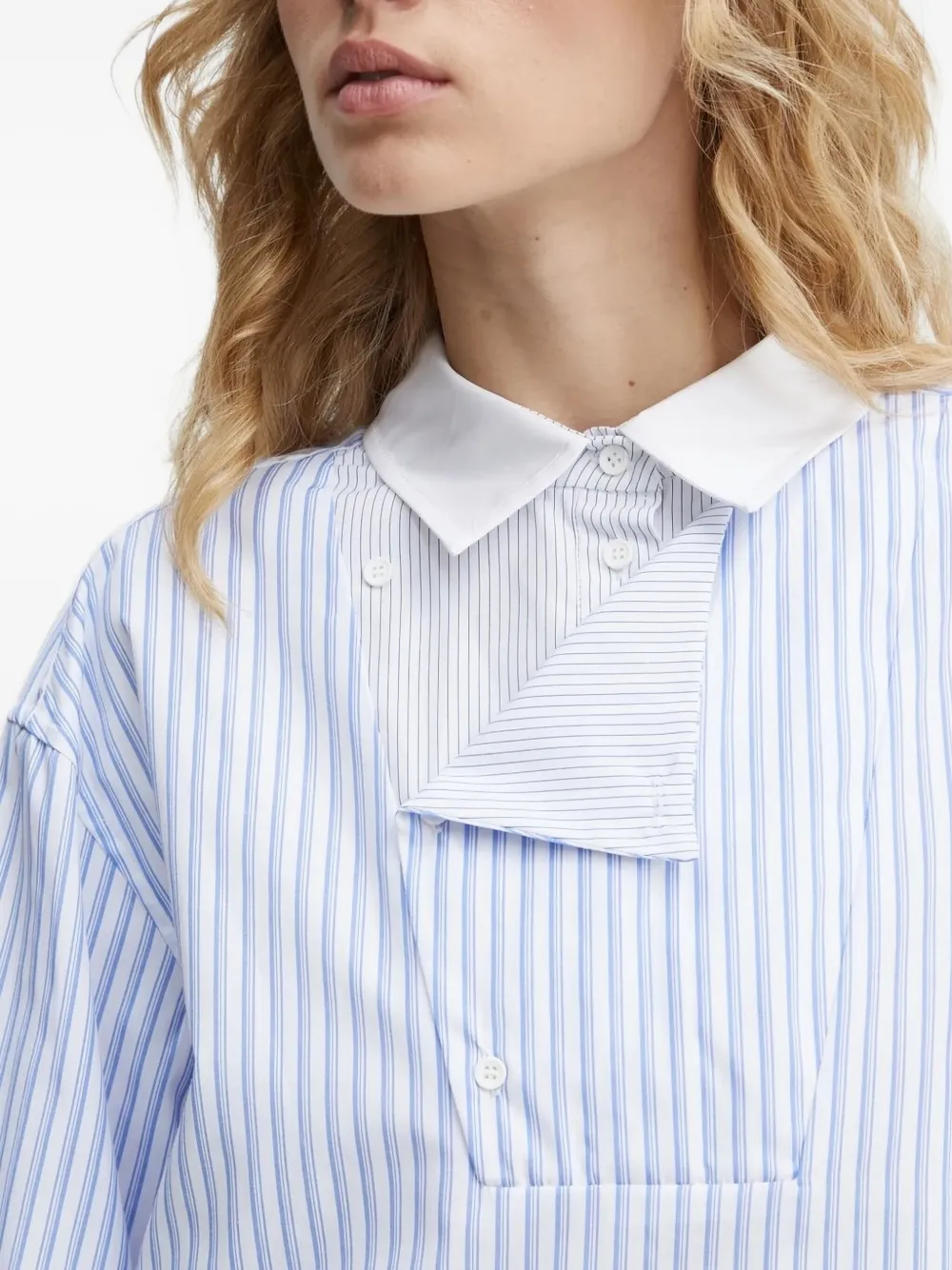 MUNTHE Gestreept shirt met vlakken Blauw