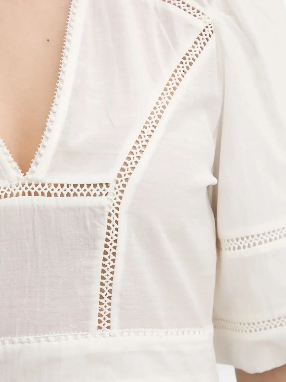 MUNTHE Florise blouse met V-hals Wit