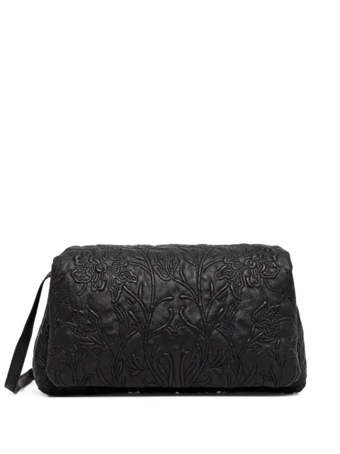 MUNTHE Foluke embroidered leather shoulder bag