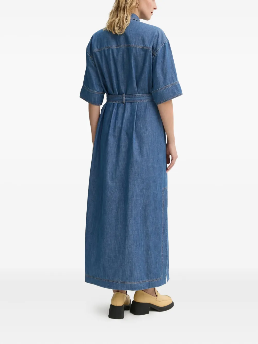 Munthe Belted Denim Dress In Blue