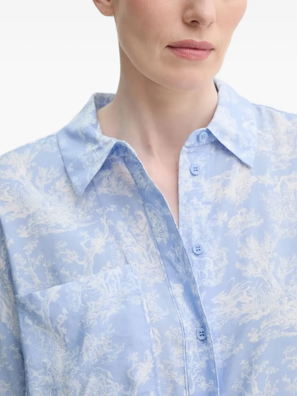 Munthe Toile-print Buttoned Shirt In Blue