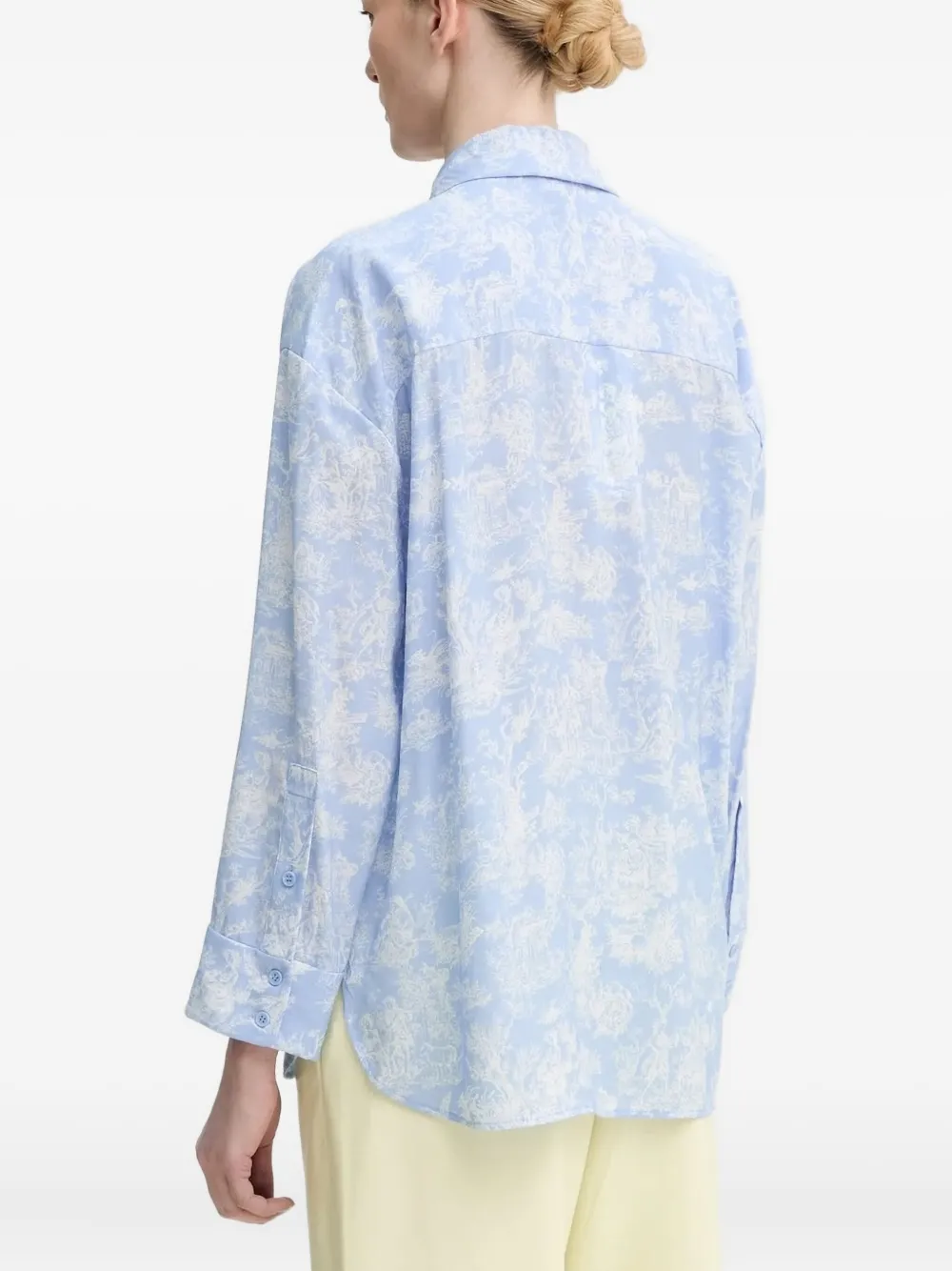 MUNTHE Blousemet print en knopen - Blauw